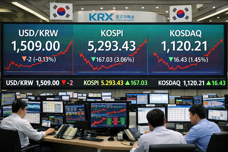 코스피 코스닥 주가 변동과 투자자 모니터링 장면