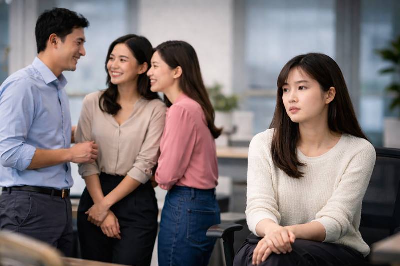 직장 동료 사이 어색한 분위기 인간관계 스트레스 상황