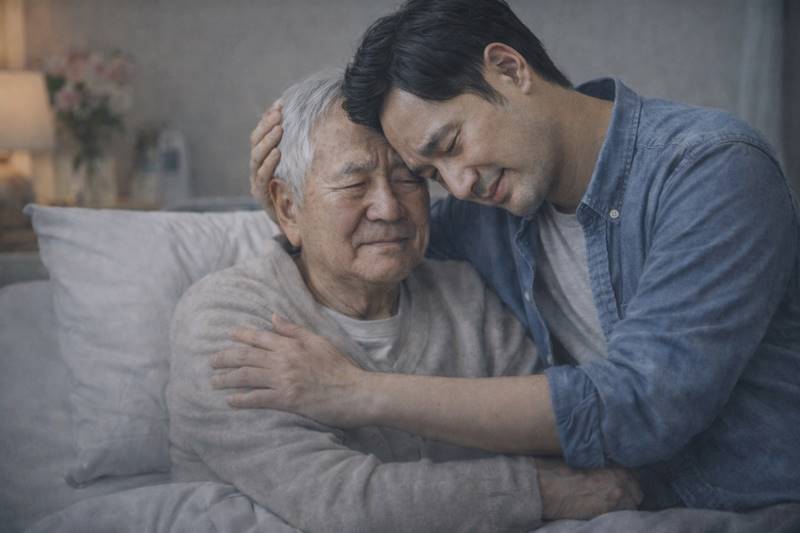치매 부모를 돌보는 가족의 스트레스와 감정 변화 모습