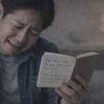 치매 어머니가 남긴 수첩을 읽으며 눈물로 후회하는 아들의 모습