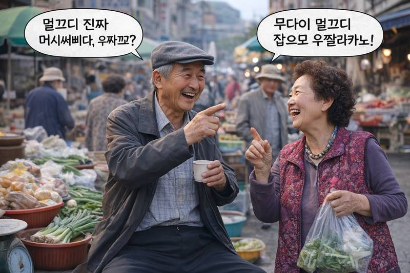 gyeongsang dialect elderly conversation traditional market