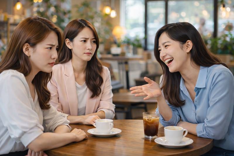 거짓말 하는 사람 행동 신호 카페 대화 상황 한국 여성