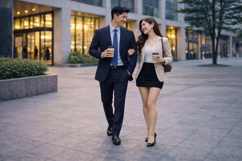직장동료 데이트 장면