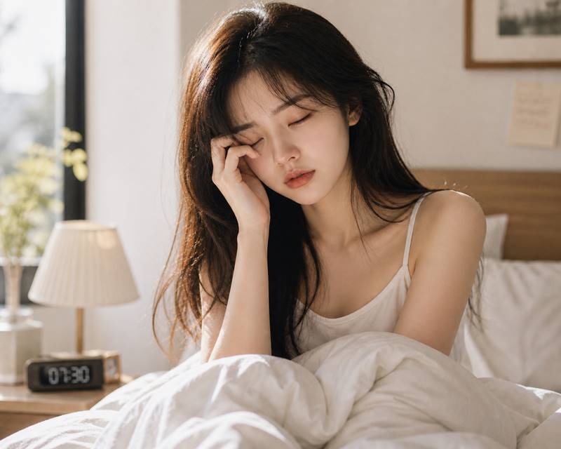 자도 피곤한 이유 아침에 피곤한 여성 수면 부족 아닌 피로 상태